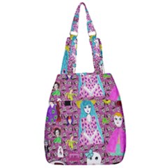 Blue Denim And Drawings Daisies Pink Center Zip Backpack by snowwhitegirl