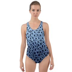 Blue Spotty Pattern Cut-out Back One Piece Swimsuit by LoolyElzayat