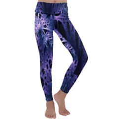 Fractal Web Kids  Lightweight Velour Classic Yoga Leggings by Sparkle