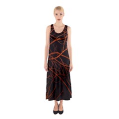 Dark Forest Scene Print Sleeveless Maxi Dress by dflcprintsclothing