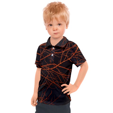 Dark Forest Scene Print Kids  Polo Tee by dflcprintsclothing