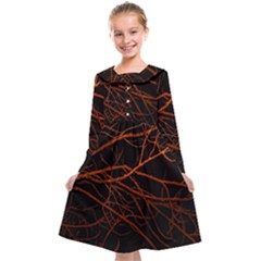 Dark Forest Scene Print Kids  Midi Sailor Dress by dflcprintsclothing