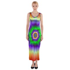 Psychedelic Trance Fitted Maxi Dress by Filthyphil