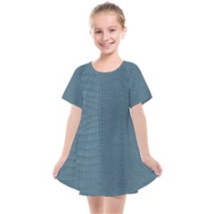 Turquoise Alligator Skin Kids  Smock Dress by LoolyElzayat