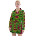 Rainbow Forest The Home Of The Metal Peacocks Women s Long Sleeve Casual Dress View1