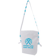 Child Abuse Prevention Support  Folding Shoulder Bag by artjunkie