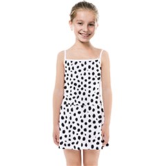  Black And White Seamless Cheetah Spots Kids  Summer Sun Dress by LoolyElzayat