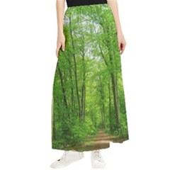 In The Forest The Fullness Of Spring, Green, Maxi Chiffon Skirt by MartinsMysteriousPhotographerShop