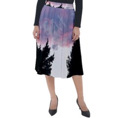 Colorful Overcast, Pink,violet,gray,black Classic Velour Midi Skirt  by MartinsMysteriousPhotographerShop