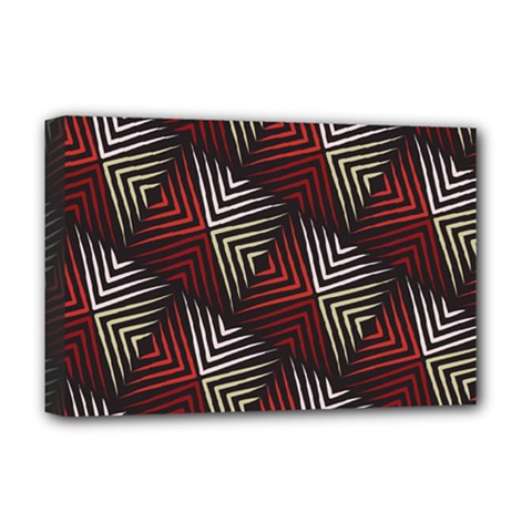 Abstract Zigzag Motif Deluxe Canvas 18  X 12  (stretched) by tmsartbazaar
