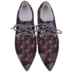 Zigzag Motif Design Pointed Oxford Shoes by tmsartbazaar