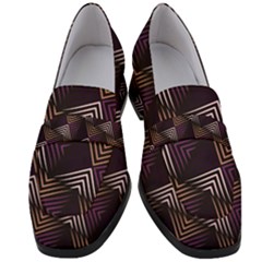 Zigzag Motif Design Women s Chunky Heel Loafers by tmsartbazaar