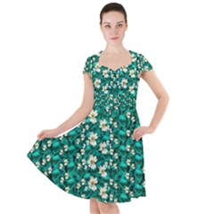 Cherry Blossom Forest Of Peace And Love Sakura Cap Sleeve Midi Dress by pepitasart