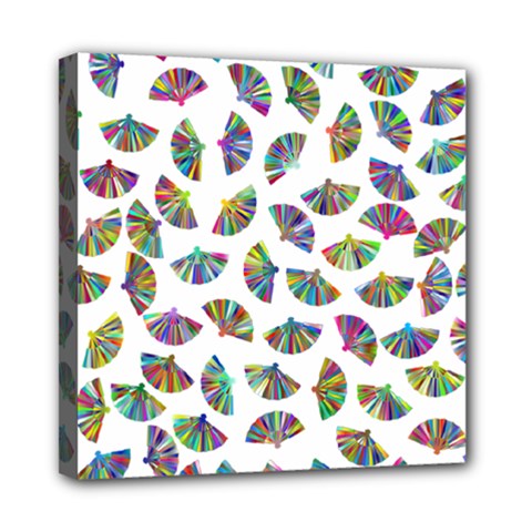 Folding Fan Background Wallpaper Mini Canvas 8  X 8  (stretched)