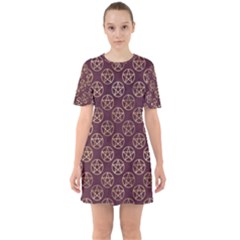 Golden Pentagram Sixties Short Sleeve Mini Dress by Angelandspot