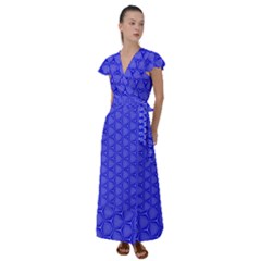 Blue-monday Flutter Sleeve Maxi Dress by roseblue