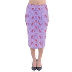 Tropical Flower Forest Of Ornate Colors Velvet Midi Pencil Skirt by pepitasart