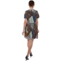 Digital Geometry Short Sleeve Shoulder Cut Out Dress  View2