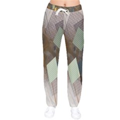 Geometry Diamond Women Velvet Drawstring Pants by Sparkle