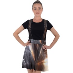 Flash Light Velvet Suspender Skater Skirt by Sparkle