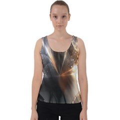 Digital Geometry Velvet Tank Top by Sparkle