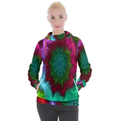 Rainbow Waves Women s Hooded Pullover by Sparkle