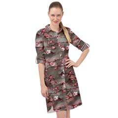 Realflowers Long Sleeve Mini Shirt Dress by Sparkle
