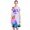 Rainbowfox Short Sleeve Front Wrap Dress View1