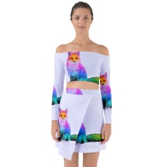 Rainbowfox Off Shoulder Top With Skirt Set by Sparkle