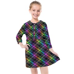 Rainbow Sparks Kids  Quarter Sleeve Shirt Dress by Sparkle