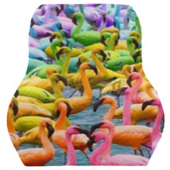 Rainbow Flamingos Car Seat Back Cushion  by Sparkle