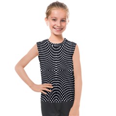 Black And White Geometric Kinetic Pattern Kids  Mesh Tank Top by dflcprintsclothing