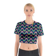 Geo Rainbow Stroke Cotton Crop Top by tmsartbazaar