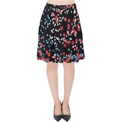 Multicolored Bubbles Motif Abstract Pattern Velvet High Waist Skirt by dflcprintsclothing