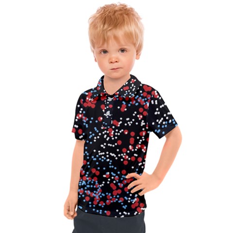 Multicolored Bubbles Motif Abstract Pattern Kids  Polo Tee by dflcprintsclothing