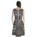 Skull And Spider Web On Dark Background Sleeveless Waist Tie Chiffon Dress View2