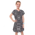 Skull And Spider Web On Dark Background Kids  Drop Waist Dress View1