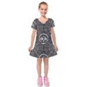 Skull And Spider Web On Dark Background Kids  Short Sleeve Velvet Dress View1