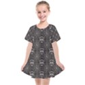 Skull And Spider Web On Dark Background Kids  Smock Dress View1