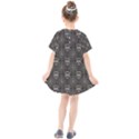 Skull And Spider Web On Dark Background Kids  Smock Dress View2