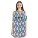 Pink vintage roses Shoulder Cutout Velvet One Piece View1