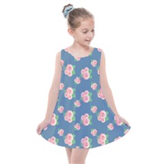 Pink Vintage Roses Kids  Summer Dress by FloraaplusDesign