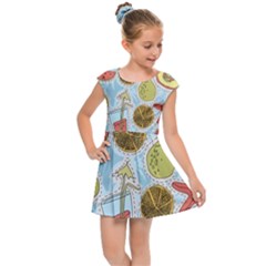 Tropical Pattern Kids  Cap Sleeve Dress by GretaBerlin