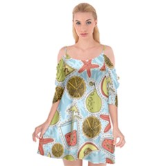 Tropical Pattern Cutout Spaghetti Strap Chiffon Dress by GretaBerlin