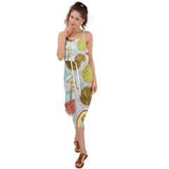 Tropical Pattern Waist Tie Cover Up Chiffon Dress by GretaBerlin