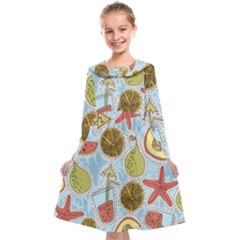 Tropical Pattern Kids  Midi Sailor Dress by GretaBerlin