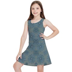 Decorative Wheat Wreath Stars Kids  Lightweight Sleeveless Dress by pepitasart