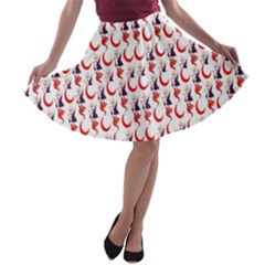 Halloween A-line Skater Skirt by Sparkle