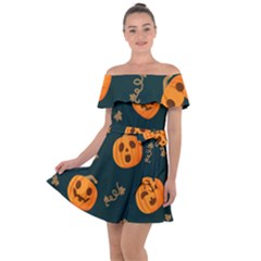 Halloween Off Shoulder Velour Dress by Sobalvarro