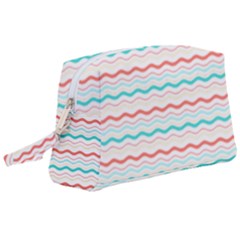 Aqua Coral Waves Wristlet Pouch Bag (large) by CuteKingdom